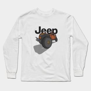 Jeep Design - Brown Long Sleeve T-Shirt